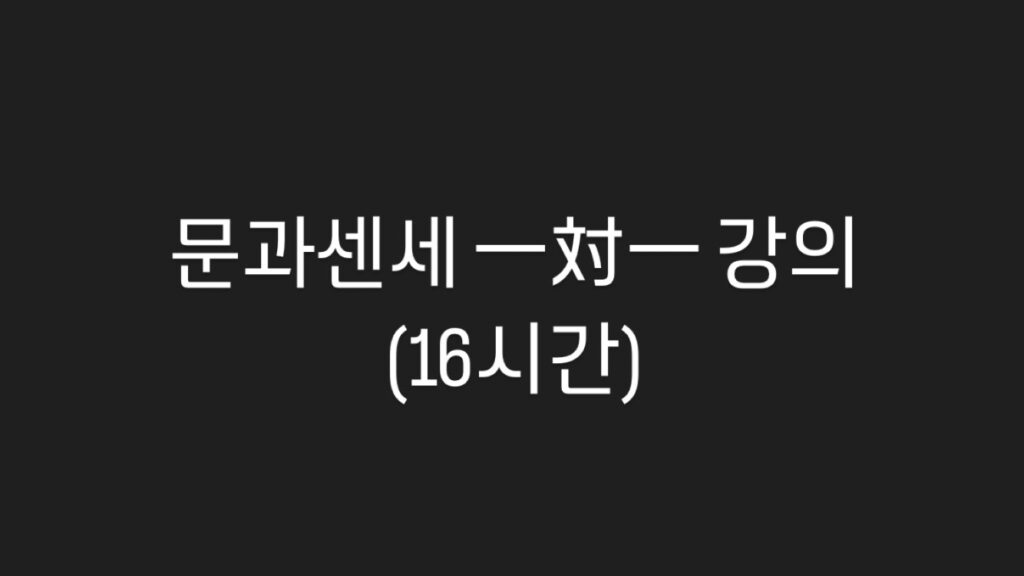 일대일 관리형 수업(16시간)