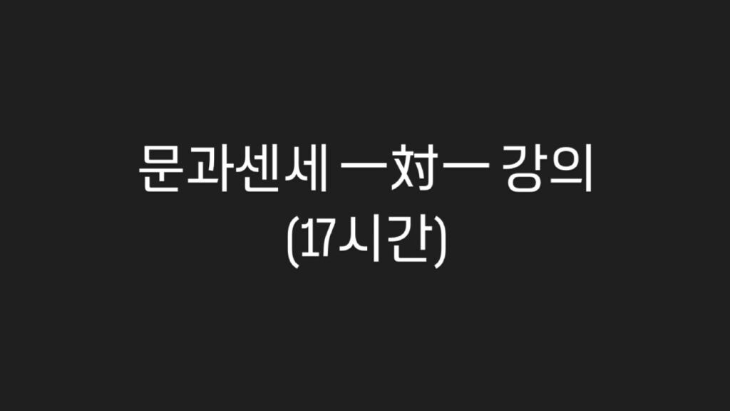 일대일 관리형 수업(17시간)